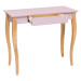 Ružový písací stôl Ragaba Lillo, dĺžka 85 cm