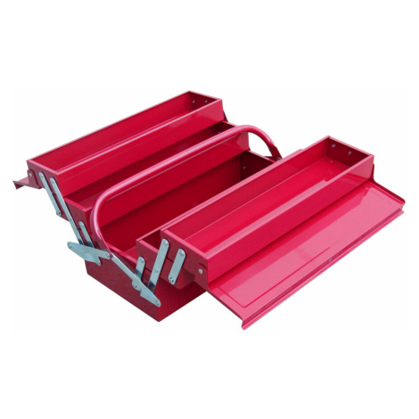 Extol Craft 81843 box na náradie kovový 400x200x200mm, 5-dielny - farba: červená Extol Premium
