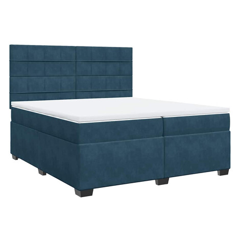 vidaXL Posteľný rám boxsping s matracom modrá 200x200 cm zamat
