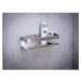 Strieborná samodržiaca kúpeľňová polička z nerezovej ocele v matne striebornej farbe Genova – We
