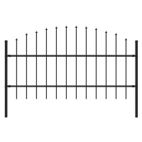 vidaXL Záhradný plot s hrotmi, oceľ (0,75-1)x1,7 m, čierny