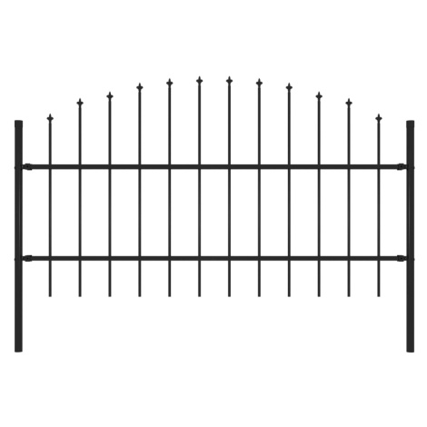 vidaXL Záhradný plot s hrotmi, oceľ (0,75-1)x1,7 m, čierny