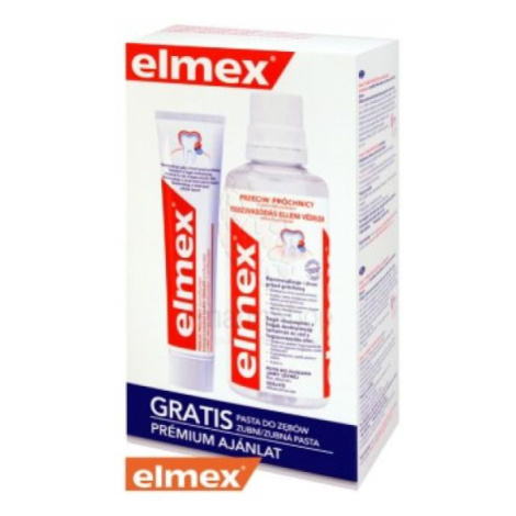 Elmex Caries Protection ústna voda 400ml + zubná pasta 75ml ZDARMA