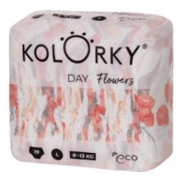 KOLORKY DAY - květy - L (8-13 kg) - 19 ks - jednorázové eko plenky