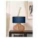 Stolová lampa s textilným tienidlom v tmavo modro-prírodnej farbe (výška 60 cm) Kalahari – Good&