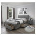 HALMAR Modena 180 čalúnená manželská posteľ s úložným priestorom sivá