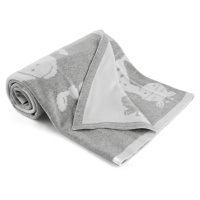 TEMPO-KONDELA ANEYO, obojstranná bavlnená deka, sivá/biela, 80x100 cm