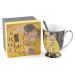 Home Elements Porcelánový hrnček s lyžičkou 280 ml, Klimt Bozk čierny