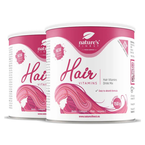 Nature's Finest Hair Vitamins | biotinový nápoj pro silné a zdravé vlasy | kolagen, MSM pro vita