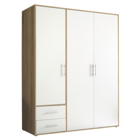 P & B SKRIŇA S OTOČNÝMI DVERAMI, biela, dub sonoma, 155/195/60 cm
