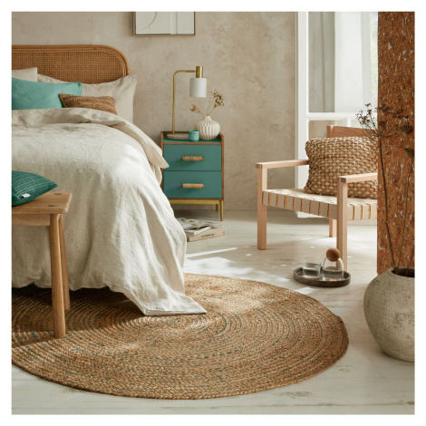 Kusový koberec Capri Jute Natural/Blue kruh - 180x180 (průměr) kruh cm Flair Rugs koberce