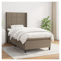 vidaXL Posteľný rám boxspring s matracom sivohnedý 90x190 cm látka