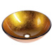AGO sklenené umývadlo priemer 42 cm, zlate oranžová 2501-19