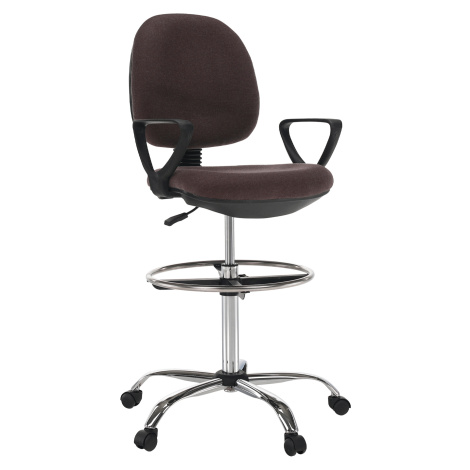 Vyvýšená pracovná stolička, hnedá/čierna, TAMBER Tempo Kondela