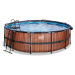 Bazén s krytom a pieskovou filtráciou Wood pool Exit Toys kruhový oceľová konštrukcia 450*122 cm