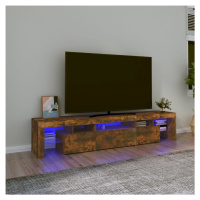 vidaXL TV skrinka s LED svetlami dymový dub 200x36,5x40 cm