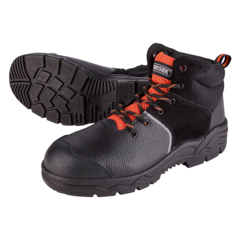 PARKSIDE Pánska kožená bezpečnostná obuv S3 (45, čierna/oranžová)