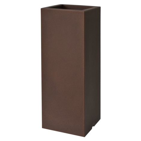 Plust - Dizajnový kvetináč KUBE HIGH SLIM, 25 x 25 x 70 cm - hnedý