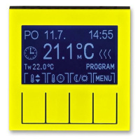 Termostat duálny progr. - jednotka ovl. žltá/cierna dymová Levit (ABB)