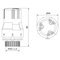 Mexen Mexen, termostatická hlavica M30x1,5mm, biela, W908-002-20