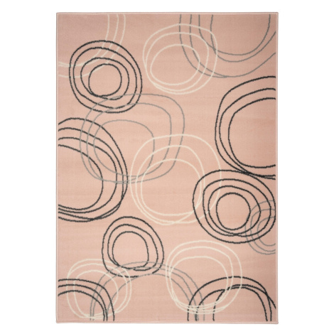 Kusový koberec Kruhy powder pink - 190x280 cm Alfa Carpets