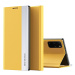 Samsung Galaxy S23 Plus SM-S916, bočné otváracie puzdro, stojan, Wooze Silver Line, žltá