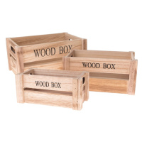 Dekoratívne drevené úložné boxy v súprave 3 ks - Dakls