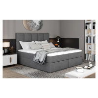NABBI Grosio 185 čalúnená manželská posteľ s úložným priestorom sivá (Sawana 05)