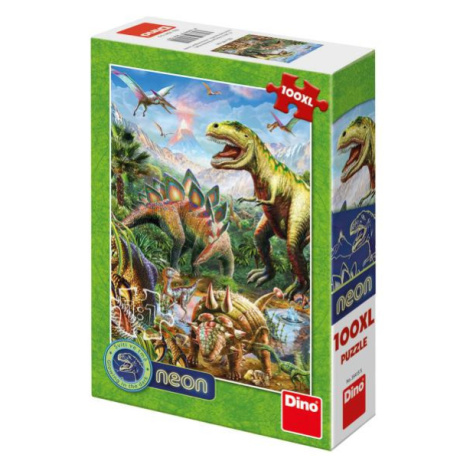 Dino svet dinosoaurov 100XL neon Puzzle