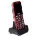 EVOLVEO EasyPhone XG, mobilný telefón pre dôchodcov s nabíjacím stojančekom (červená farba)