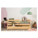 Detská posteľ z borovicového dreva s úložným priestorom v prírodnej farbe 80x140 cm Mila CPD – A