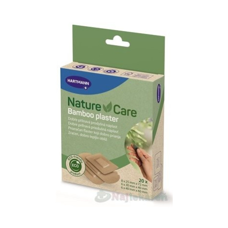 Nature Care Bamboo plaster náplasť priedušná, 3 veľkosti (25x72 mm, 30x40 mm, 40x60 mm) 20 ks Hartmann