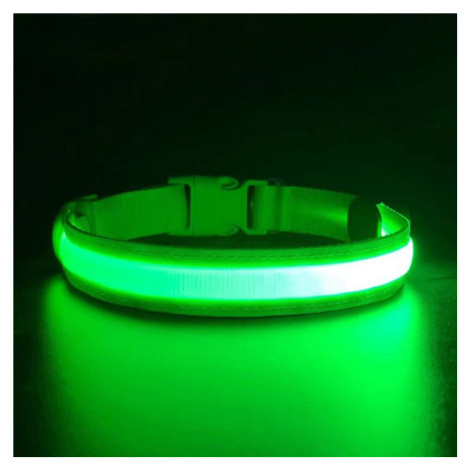Reedog Flash USB svietiaci obojok pre malé, stredné a veľké psy - zelená - XL