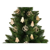 mamido Vianočné vianočné gule drevené vianočné stromčeky sob vianočný stromček dekorácie 12 kuso