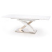 HALMAR Sandor rozkladací jedálenský stôl biely lesk