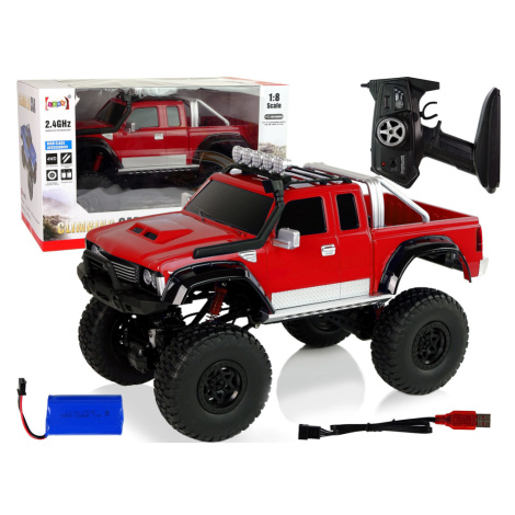 mamido Auto Off-Road RC 2.4G Horolezecké auto 1:8 Červená 4x4