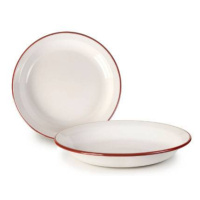 Smaltovaný tanier hlboký červeno-biely 28 cm - Ibili