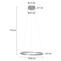 Závesné svietidlo Ringlux LED, Ø 60 cm, 2 svetlá, oceľ