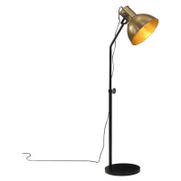 vidaXL Podlahová lampa 25 W starožitná mosadzná 30x30x90-150 cm E27