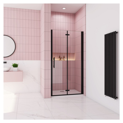 H K - Sprchové dvere MELODY BLACK B8 110 zalamovacie 109-112 x 195 cm SE- MELODYBLACKB8110SET