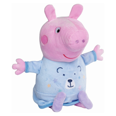 Peppa Pig 2v1 plyšový zaspávač hrajúci + svetlo, modrý, 25 cm Simba