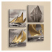 Dekoratívny viacdielny obraz Boats, 33 × 33 cm
