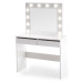HALMAR Hollywood toaletný stolík s osvetlením biela