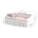 Expedo Detská posteľ MEKA D + matrac, 80x160, biela/sivá