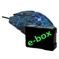 E-blue Myš Auroza Gaming, 4000DPI, optická, 6tl., drátová USB, černá, herní, e-box