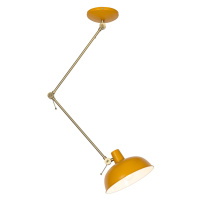 Retro stropné svietidlo žlté s bronzom - Milou