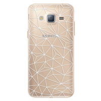 Plastové puzdro iSaprio - Abstract Triangles 03 - white - Samsung Galaxy J3 2016