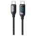 Nabíjací a dátový kábel USB Type-C, USB Type-C, 120 cm, 5000 mA, 100 W, LED displej, rýchle nabí