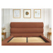Oranžová čalúnená dvojlôžková posteľ s úložným priestorom s roštom 180x200 cm Jagna – Bobochic P