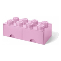 LEGO® úložný box 8 - so zásuvkami  svetlo ružová 250 x 500 x 180 mm